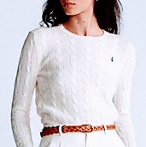 Ralph Lauren White Women's Cable knit Sweater